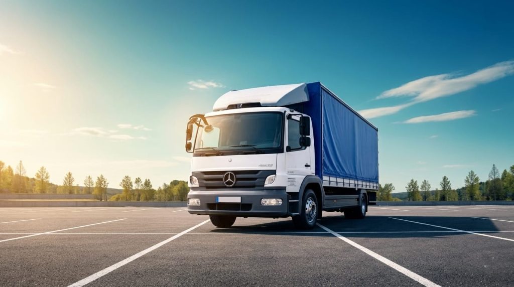 Kamion za prijevoz robe tijekom distribucije i logistike